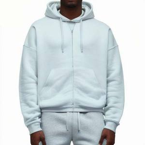Sudaderas con capucha en blanco con impresión de logotipo personalizado de alta calidad HIC, sudaderas con capucha para hombre, cremallera lisa en blanco - Product Image 1
