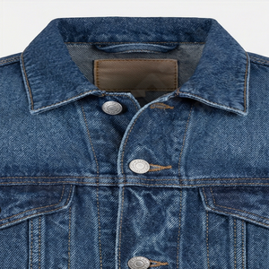 Veste en jean bleu à capuche en sergé pour homme, veste en jean décontractée, grandes poches, capuche à cordon de serrage, personnalisation disponible, vêtements d'extérieur tendance - Product Image 4