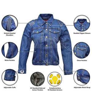 แจ็กเก็ตยีนส์ผ้าฝ้าย100% สำหรับผู้หญิงเสื้อผ้าถักระบายอากาศมาใหม่ - Product Image 4