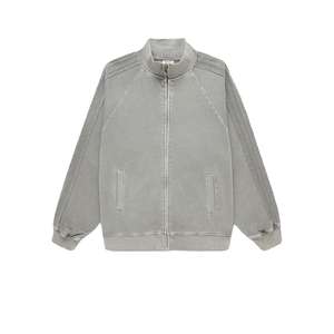 High Quality Cotton Fleece Oversized Fit Full Zip Up Thumbholes <b>Crop</b> <b>Top</b> Hoodie Custom Logo Sports Active Wear Women's Hoodies - Product Image 3