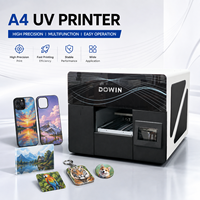 Imprimante UV multifonctionnelle commerciale A4 haute vitesse avec plateforme à aspiration sous vide pour la personnalisation de coques de téléphone, de pièces de monnaie et d'étiquettes en cristal
