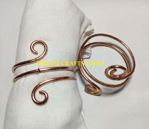 Brazalete de diseño en espiral martillado de cobre para mujer y Niña alambre de cobre hecho a mano joyería Vintage ajustable sin deslustre - Product Image 5