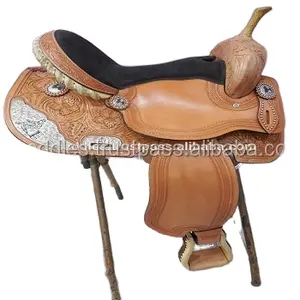 Fournisseur de selles en cuir durables et portables Selle d'équitation en cuir véritable Selle de cheval occidentale au prix du marché