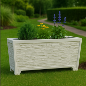 Fioriera da Giardino Serie Stratis Effetto Pietra in Cemento, 100cm di Larghezza, 40cm di Profondità X 60cm di Altezza per Vasi e Fioriere - Product Image 2