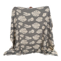 Housse de couette en mousseline de coton turc surdimensionnée à motif de feuilles, jetés de lit Queen/King, broderie de logo personnalisée, couvre-lits et couvertures