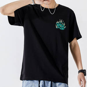 เสื้อยืดแขนสั้นสองชั้นสำหรับผู้ชายผ้าคอตตอนหนาปักลายกราฟิกแบบกำหนดเอง - Product Image 2