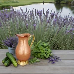 Vaisselle en métal cuivre indien fabriqué à la main Pichet à eau en métal Mugal Pichet à boire pour les avantages ayurvédiques - Product Image 5