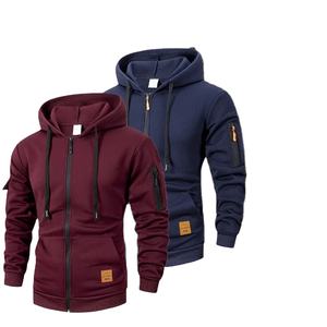 Nueva Sudadera con Capucha de Otoño para Hombre, 100% Algodón, Tejido de Punto, con Cierre, Manga Larga, Corte Ajustado - Product Image 1