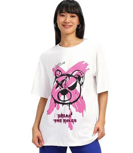 Bangladesh เสื้อยืดพลัสไซส์สำหรับผู้หญิงสีพื้นแขนสั้นเป็นมิตรกับสิ่งแวดล้อมพิมพ์โลโก้สูง - Product Image 3