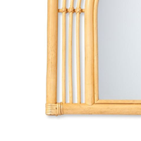 Miroir mural en rotin design arc fabriqué à la main miroir d'appoint en bambou naturel avec style Art déco pour la décoration intérieure
