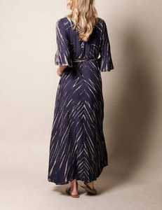 Robe longue Boho grande taille pour femmes, vêtements de plage à col en V d'été avec manches 3/4, taille naturelle, style tissé écologique - Product Image 3