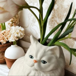 Cute Animal Shaped Ceramic <strong>Cat</strong> <strong>Vase</strong> for Home Decoration and Gifts Tabletop Flower Pot - Product Image 2