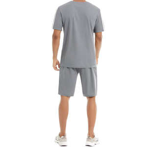 Conjuntos cortos de camiseta de verano para hombre, ropa informal, trajes deportivos, ropa deportiva de gimnasio y entrenamiento, algodón transpirable, informal - Product Image 5