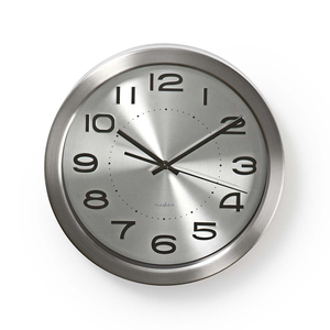 Orologio da parete in acciaio inossidabile grigio 30 cm (Nedis CLWA010MT30SR) - Product Image 1