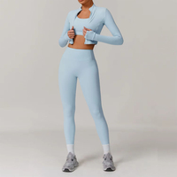 Chaqueta ajustada con cremallera completa, conjunto de Yoga de 3 piezas para mujer, la mejor sensación, deporte atlético, entrenamiento físico, ropa deportiva para correr