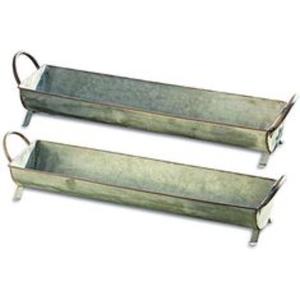 Farmhouse-style Galvanized Metal Serving <b>Tray</b> for Serving Coffee <b>Tea</b> or Snacks While Enhancing Home Decor with Rustic Appeal - Product Image 4