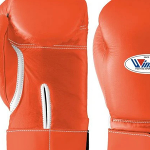 Professional Orange Leather Boxing Gloves <b>Velcro</b> Wrist Training Sparring Gloves for Men and Women - Product Image 5