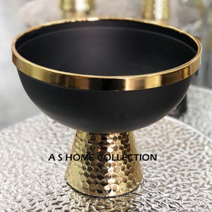 Texture martelée en métal couleur dorée et noire forme ronde bol décoratif pour la maison plus haute qualité meilleur prix bol - Product Image 1