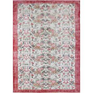 Tapis en laine noué à la main de grande taille, style vintage, Pae-2083, motif floral rouge-orange, pour la maison, le salon, le couloir, rectangulaire, pour adolescents - Product Image 1