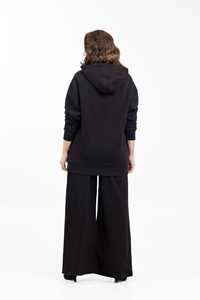 Women High Quality Knitted Casual <b>Black</b> Pullover Hoodie Custom Logo Printed Solid Color Winter Embroidered Eco-Friendly <b>Fabric</b> - Product Image 2