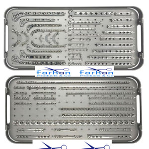 SET HUESO PLACA ANIMAL PEQUEÑO, 56 UNIDADES IMPLANTES ORTOPEDICOS en ACERO INOXIDABLE - Product Image 1