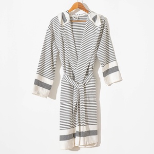 เสื้อคลุมอาบน้ำลายทางแบบตุรกี คิโมโน สีมัสตาร์ดหรือสีดำ - Product Image 6