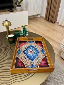 Bandeja de Servicio de Diseño con Recubrimiento de Esmalte de Madera MDF, Bandeja de Mesa de Alta Calidad para Hoteles y Restaurantes - Product Image 4