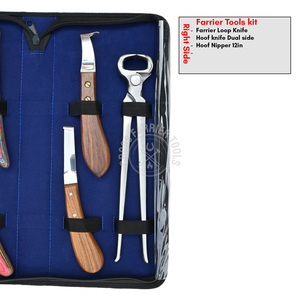 Outils de maréchal-ferrant, kit d'entretien des sabots, coupe-sabots, pince, couteau à sabots à manche en bois, couteaux à double boucle, marteau d'équitation équilibré - Product Image 3