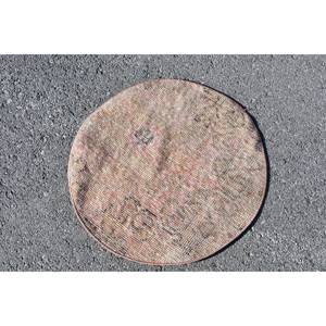 พรมขนสัตว์แบบดั้งเดิมสไตล์วินเทจตุรกี ขนาด 19 x 19 ฟุต เป็นมิตรกับสิ่งแวดล้อม ขนปานกลาง ลายวงกลมแบบแพทช์เวิร์ค ใช้สำหรับห้องรับประทานอาหาร - Product Image 4