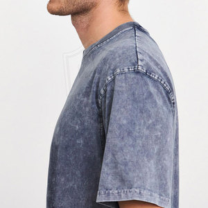 T-shirt con lavaggio acido da uomo di alta qualità nuovo Design tessuto a maglia lunga Best seller vendita calda comoda luce traspirante stampa - Product Image 3