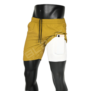 Pantalones cortos de compresión 2 en 1, pantalones cortos de bajo precio para hombre, pantalones finos de verano de doble capa, pantalones cortos transpirables para Fitness al aire libre para hombre - Product Image 1