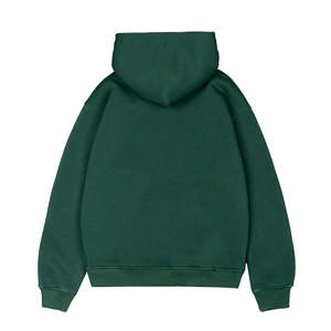 Mode personnalisé imprimé brodé uni teint graphique à capuche élégant coton polaire coupe surdimensionnée pull écologique - Product Image 3