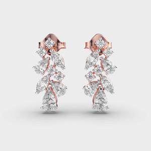 Boucles d'oreilles pendantes en or plaqué or avec plusieurs pierres, moissanite, diamant, pour fiançailles, mariage, boucles d'oreilles à fermoir à pression, argent 925 pour femmes - Product Image 5