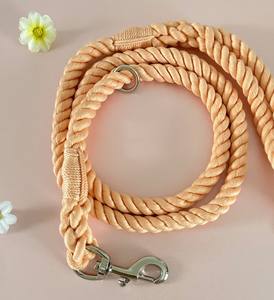 Peach Cotton <b>Rope</b> <b>Dog</b> <b>Leash</b>: Durable Seaside Style - Product Image 1