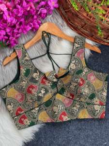 Nueva blusa de trabajo Codding estilo Bollywood Faux Georgette secuencia pesada e hilo bordado blusa de trabajo con espalda Latkan - Product Image 5