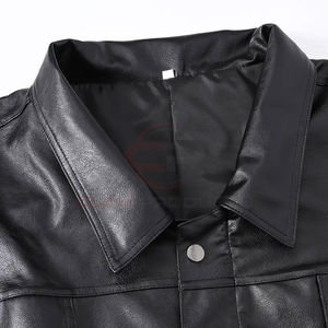 Chaleco de Cuero PU para Hombre, Transpirable, de Color Sólido, con Bolsillo Cinco-Dimensional, Resistente al Viento, de Alta Calidad, al Mejor Precio - Product Image 4