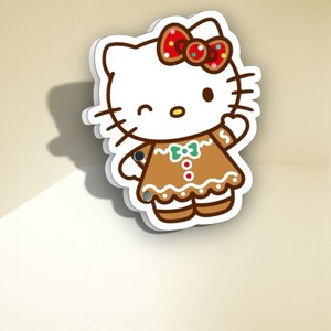 Extensions de cils en forme de fleur de Noël Hello Kitty marron, sans cruauté, réutilisables, papillon en diamant, plaque magnétique en acrylique, tuiles à cils - Product Image 1