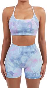 Femmes XXL taille haute Booty Shorts soutien-gorge de sport à bretelles Logo personnalisé étanche Gym Fitness ensembles d'entraînement respirant couleur unie - Product Image 3