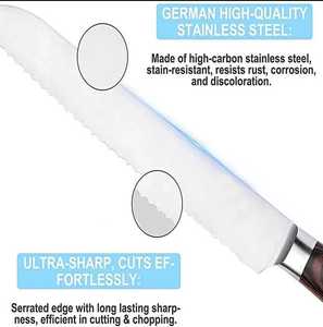Professional Chef Kitchen Santoku <b>Knife</b> High Quality Custom Handmade Stainless Steel Damascus Steel Eco-Friendly Pure Leather - Product Image 5