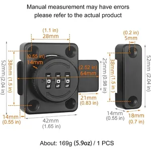 Çocukların açamayacağı bar ahşap dosya likör depolama kiler ilaç dolabı için mandal kombinasyonu dolap kilidi - Product Image 2