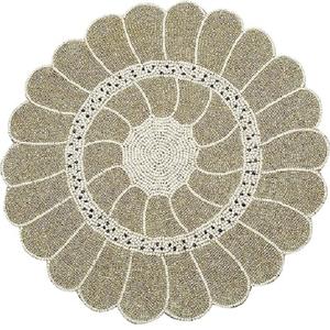 Unique Designed Snow Flake Made in Polyester Red Black <b>Bead</b> <b>Placemat</b> Christmas Indoor Decorative Mat Dining Table for Home Hotel - Product Image 6