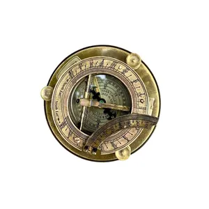 "Wholesale Antique Brass Compass with Personalized Engraved Sundial - Nautical Decor Gift"