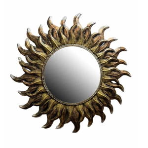 Miroir mural rond en bois de forme moderne, nouveau design, faible MOQ, prix abordable, pour salon - Product Image 6