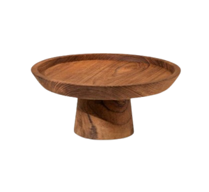 Présentoir de table à dessert multi-usage Support à gâteau en bois d'acacia Set de plateaux de service Support à gâteau rond avec dôme en verre - Product Image 1