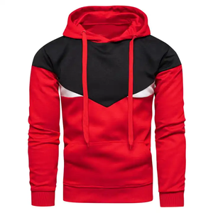 Sweat à capuche de sport 100% coton patchwork blanc épais de marque bon marché sweats à capuche pour hommes meilleure vente Service privé OEM - Product Image 1
