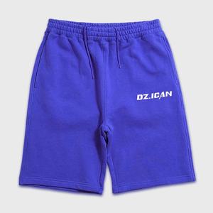 Streetwear d'été décontracté personnalisé en coton délavé à l'acide Short de jogging à taille élastique avec strass graphique imprimé lavé solide - Product Image 5
