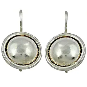 Boucles d'oreilles pendantes rondes délicates en argent 925 pour femmes, bijoux de mode - Product Image 1