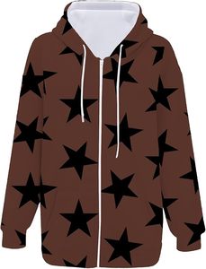 Nouveau sweat à capuche oversize pour femme, style veste à épaules tombantes, avec motif étoile, cordon de serrage, streetwear, manches longues - Product Image 5