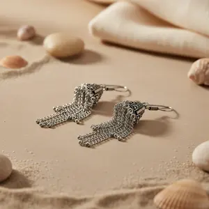 ต่างหูเงินแท้ 925 แบบจุ่ม ประดับเพชรซิคอน มุก และทองชมพู สำหรับงานแต่งงานแบบอินเดีย ดีไซน์ทันสมัย - Product Image 2