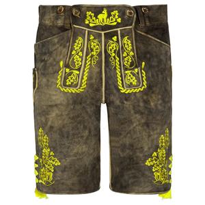 Pantalon long en cuir pour homme, style vintage, Lederhosen en tissu tissé, tenue bavaroise Trachten, grande taille, Bundhosen avec logo imprimé à la taille - Product Image 1